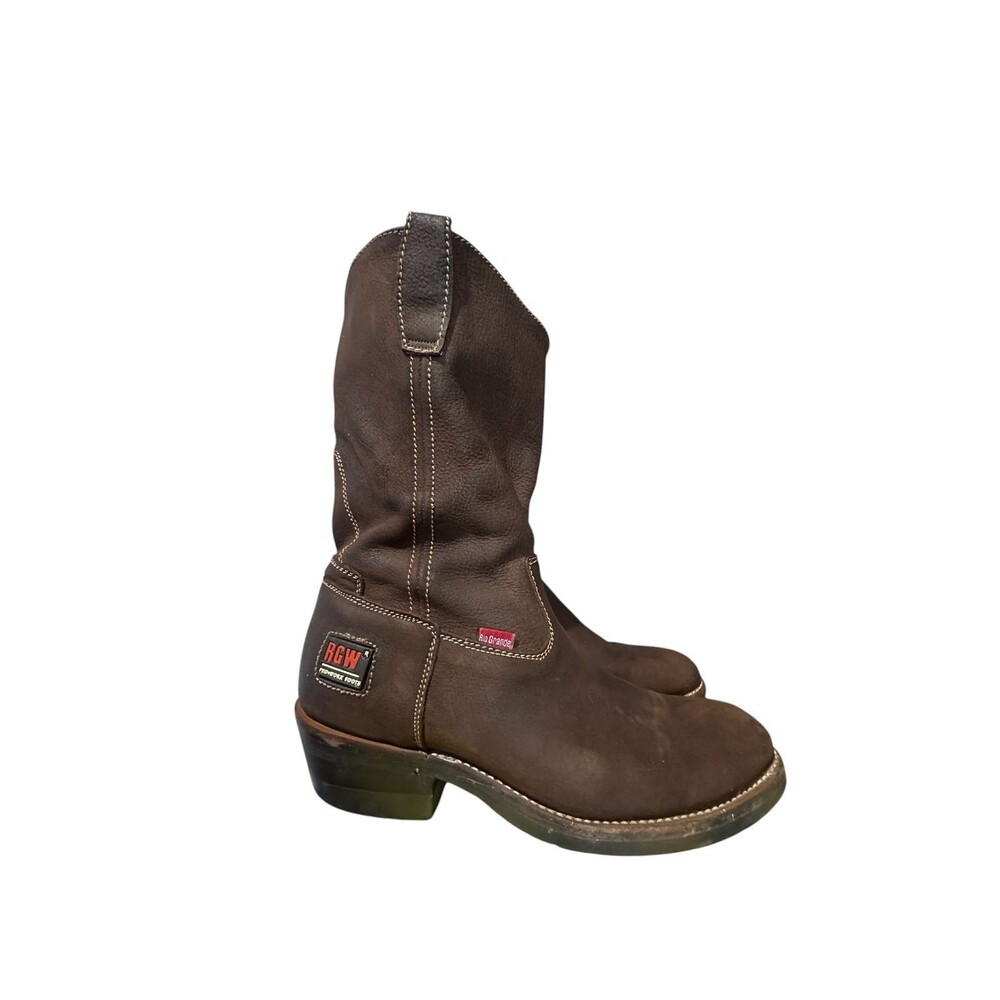 Rio Grande RGW Western Work Boots Mex 27 Unisex US 9 M 10 L Brown Suede Leather